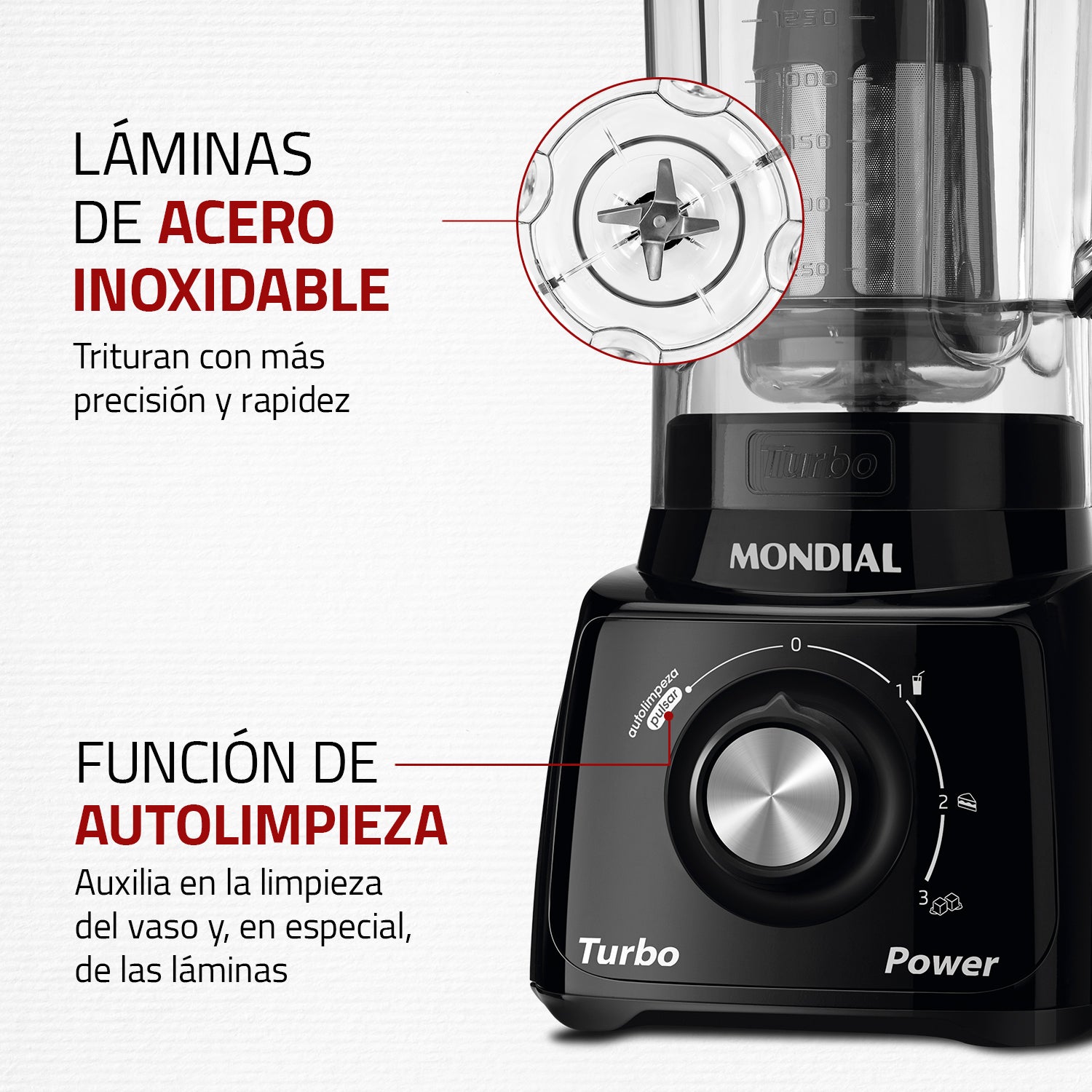 Liquidificador Mondial L-99 Turbo 3 Velocidades 500W Liquidificador Mondial L-99 Turbo 3 Velocidades 500W
